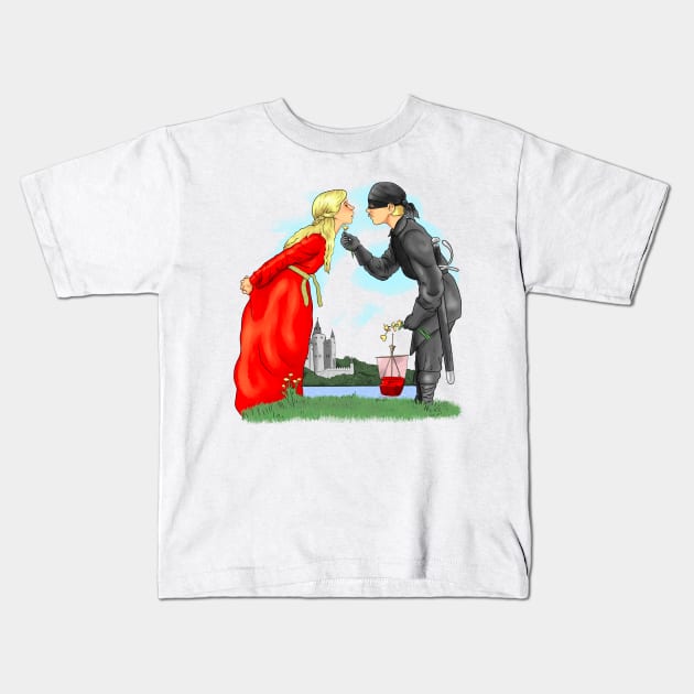 kissing buttercup Kids T-Shirt by MarianoSan